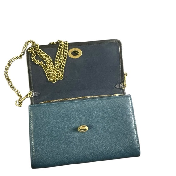 Coach Pink and Blue Crossbody Bag with Gold Chain - Picture 4 of 11